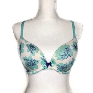 Victoria’s Secret Wired Demi Blue Floral Bra 36C